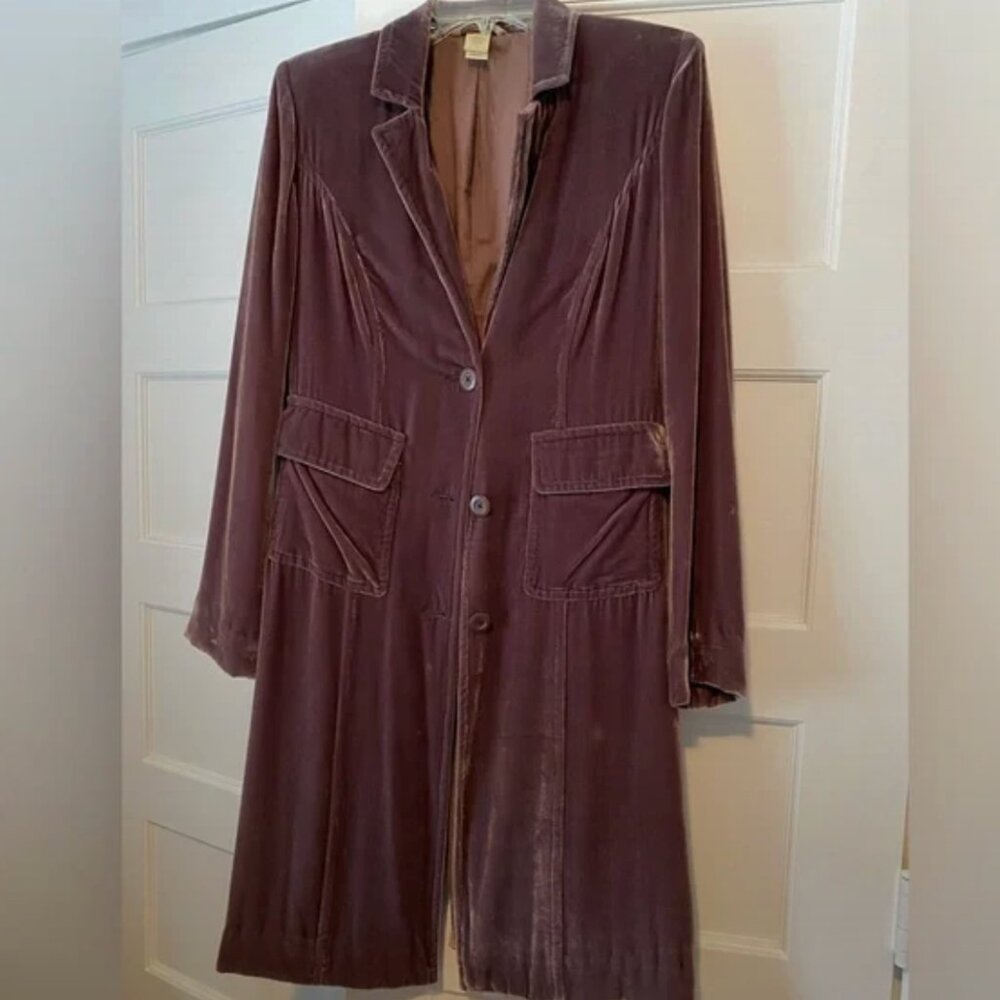 Fabulous Garnet Hill Long Velvet Coat, Size 4
